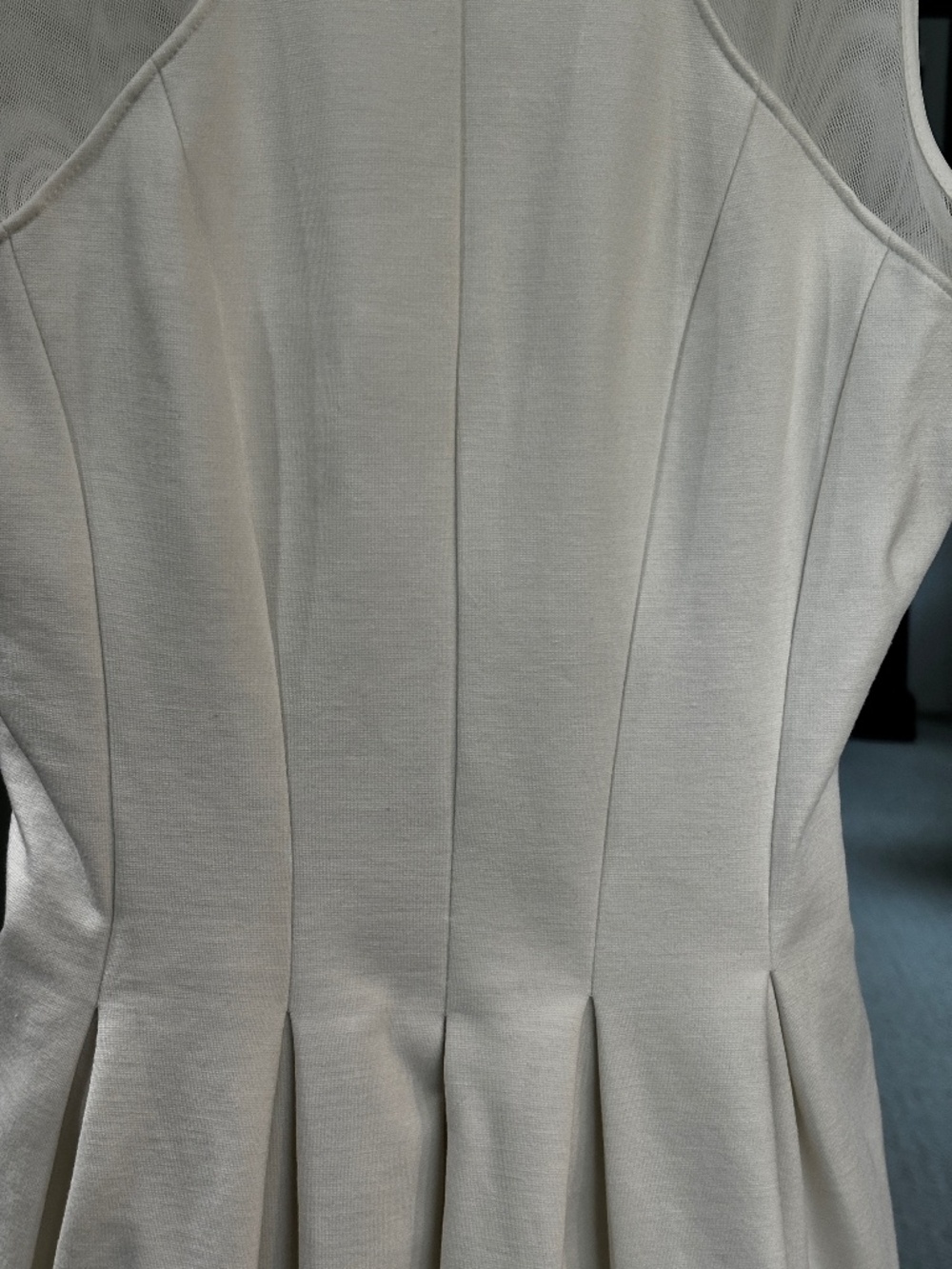 Banana Republic Mesh Ponte Fit & Flare Mini Dress - White Size 2P - Picture 8 of 14